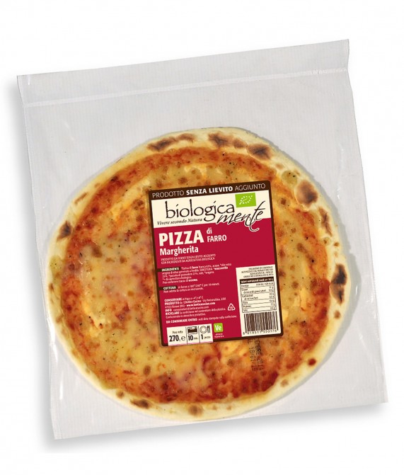Pizza Margherita di farro con mozzarella -  1 pezzo, 270 gr