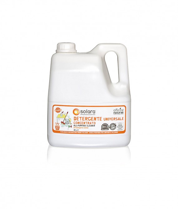 Solara Detergente Universale per tutte le superfici senza profumo 4 litri Tanica Bioplastica Solara Detergente Universale per tutte le superfici senza profumo 4 litri Tanica Bioplastica